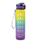 1L Tritan Water Bottle With Time Marker Bounce Cover Motivational Water Bottle Cycling Leakproof Cup For Sports Fitness Bottles - Active Health Gear