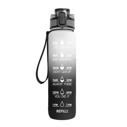 1L Tritan Water Bottle With Time Marker Bounce Cover Motivational Water Bottle Cycling Leakproof Cup For Sports Fitness Bottles - Active Health Gear
