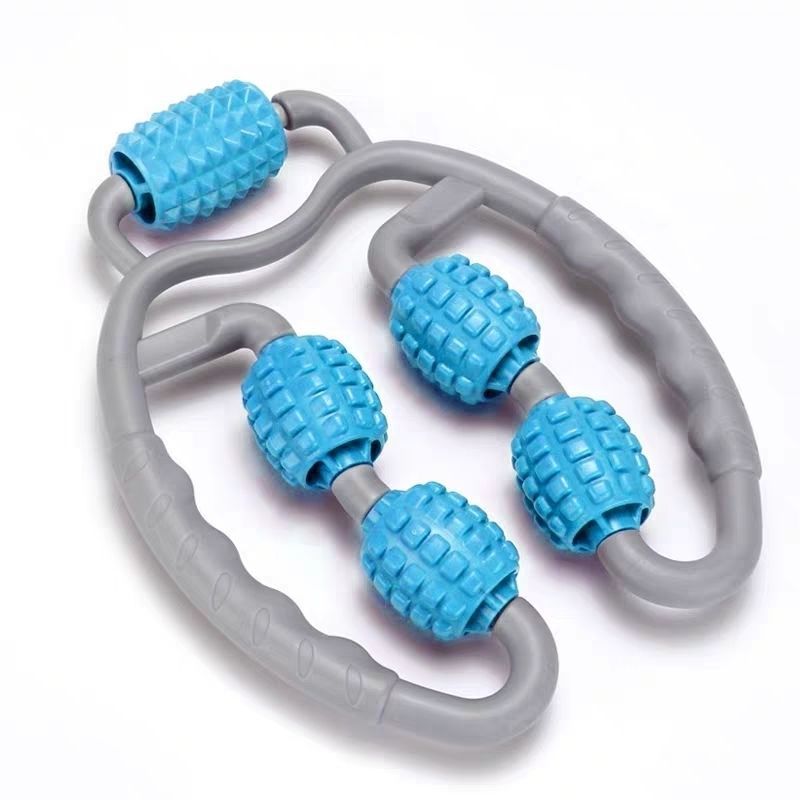U Shape Trigger Point Massage Roller Full Body Massage Tool Arm Leg Neck Muscle Massager 4 Wheels Fitness Device For Sports - Active Health Gear