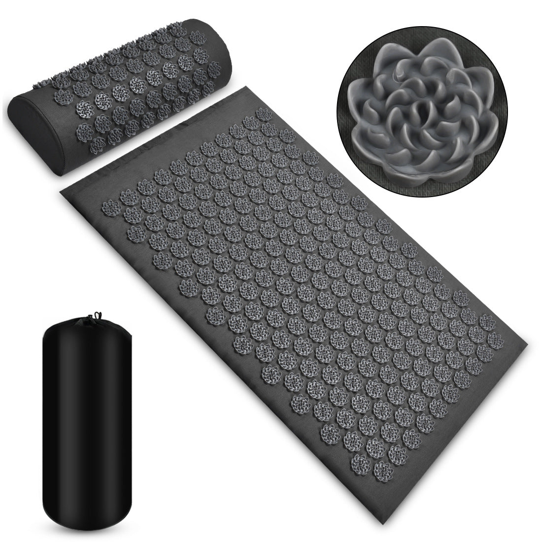 Acupressure Massage Mat With Needles Set Back Massager For Neck Foot Kuznetsov's Applicator Massage Pad Yoga Mat With Pillow - Active Health Gear