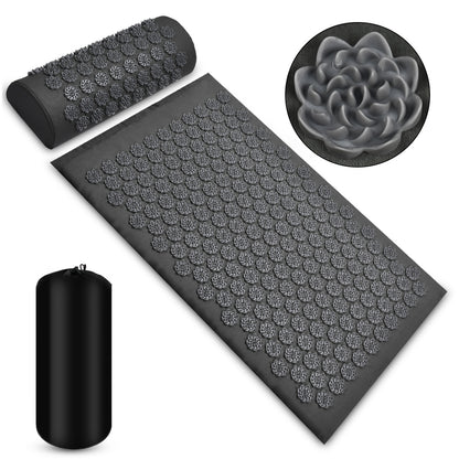 Acupressure Massage Mat With Needles Set Back Massager For Neck Foot Kuznetsov's Applicator Massage Pad Yoga Mat With Pillow - Active Health Gear