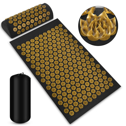 Acupressure Massage Mat With Needles Set Back Massager For Neck Foot Kuznetsov's Applicator Massage Pad Yoga Mat With Pillow - Active Health Gear