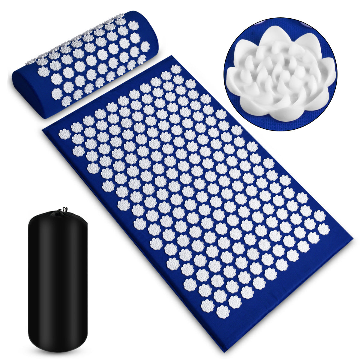 Acupressure Massage Mat With Needles Set Back Massager For Neck Foot Kuznetsov's Applicator Massage Pad Yoga Mat With Pillow - Active Health Gear