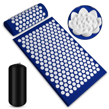 Acupressure Massage Mat With Needles Set Back Massager For Neck Foot Kuznetsov's Applicator Massage Pad Yoga Mat With Pillow - Active Health Gear