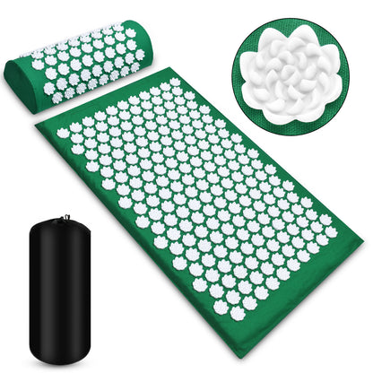 Acupressure Massage Mat With Needles Set Back Massager For Neck Foot Kuznetsov's Applicator Massage Pad Yoga Mat With Pillow - Active Health Gear