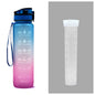 1L Tritan Water Bottle With Time Marker Bounce Cover Motivational Water Bottle Cycling Leakproof Cup For Sports Fitness Bottles - Active Health Gear