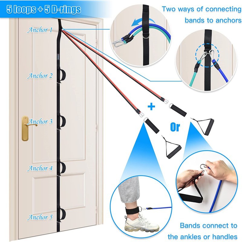 Home Fitness Multi-point Anchor Fitness Accessories Portable Door Strap - Active Health Gear