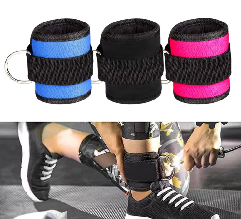 New D-ring Ankle Strap Buckle Adjustable Ankle Weights Gym Leg Ankle Cuffs Power Weight Lifting Fitness Rope 1/2PC - Active Health Gear