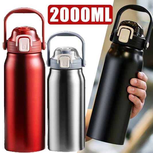 2L Stainless Steel Thermos Water Bottle