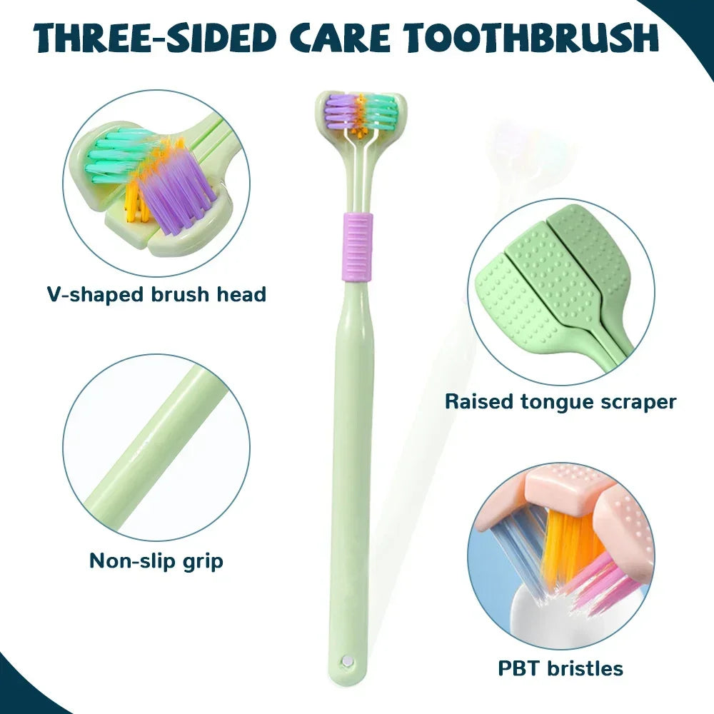 Three-Sided Toothbrush