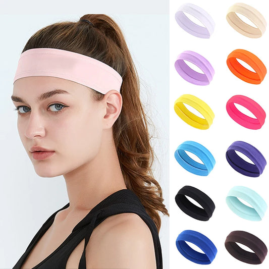 Summer Sports Headbands For Women Fitness Run Yoga Bandanas Solid Color Elastic Hair Bands Stretch Makeup Hair Accessories 2023 - Active Health Gear