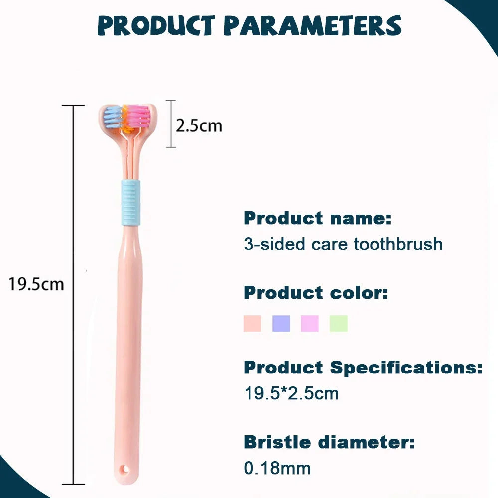 Three-Sided Toothbrush