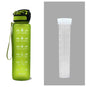 1L Tritan Water Bottle With Time Marker Bounce Cover Motivational Water Bottle Cycling Leakproof Cup For Sports Fitness Bottles - Active Health Gear